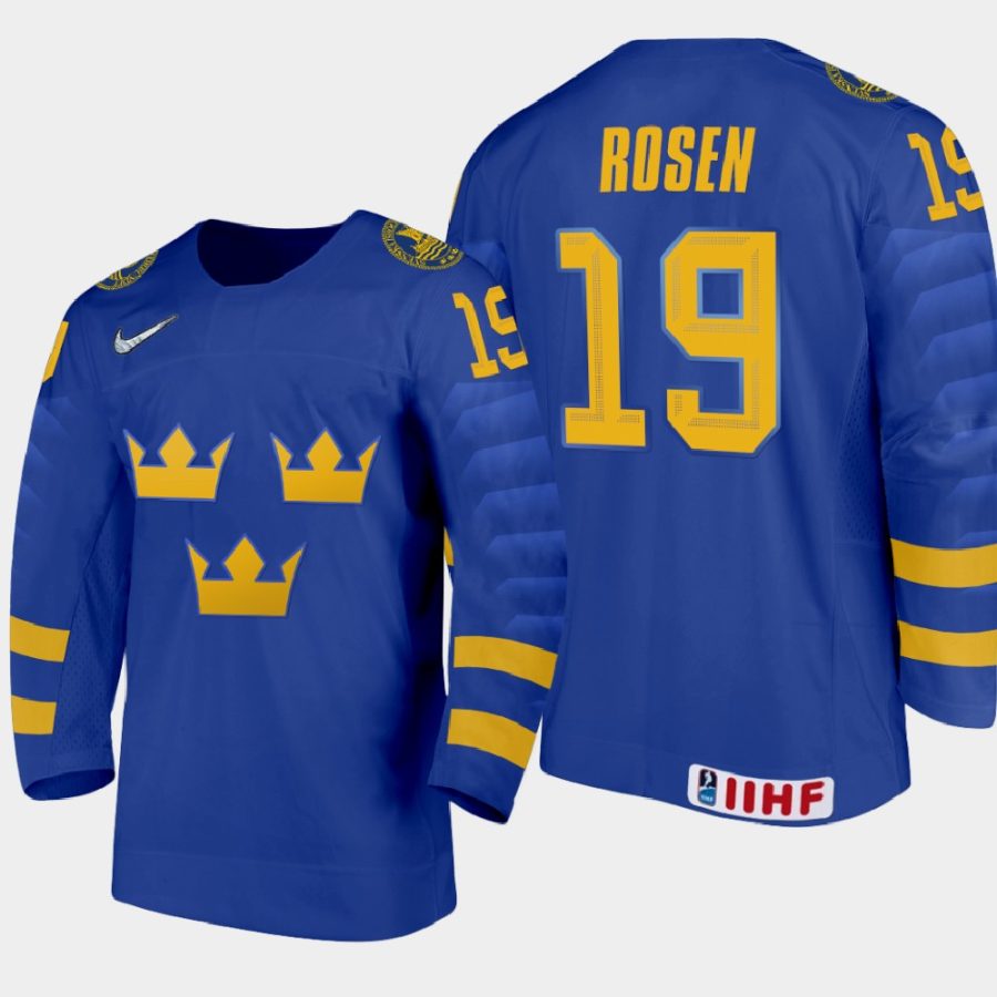 sweden isak rosen 2021 iihf u18 world championship away jersey blue