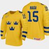 sweden noah hasa 2021 iihf u18 world championship home jersey gold