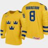 sweden team victor soderstrom 2021 iihf world junior championship home jersey gold