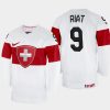 switzerland hockey damien riat 2022 iihf world championship home jersey white