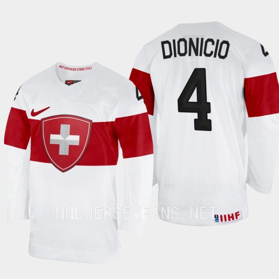 switzerland rodwin dionicio 2023 iihf world junior championship jersey white