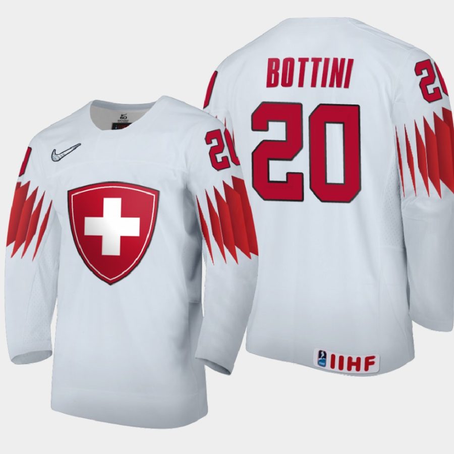 switzerland stefano bottini 2021 iihf world junior championship home jersey white