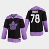 t. j. brodie maple leafs black 2020 hockey fights cancer practice jersey