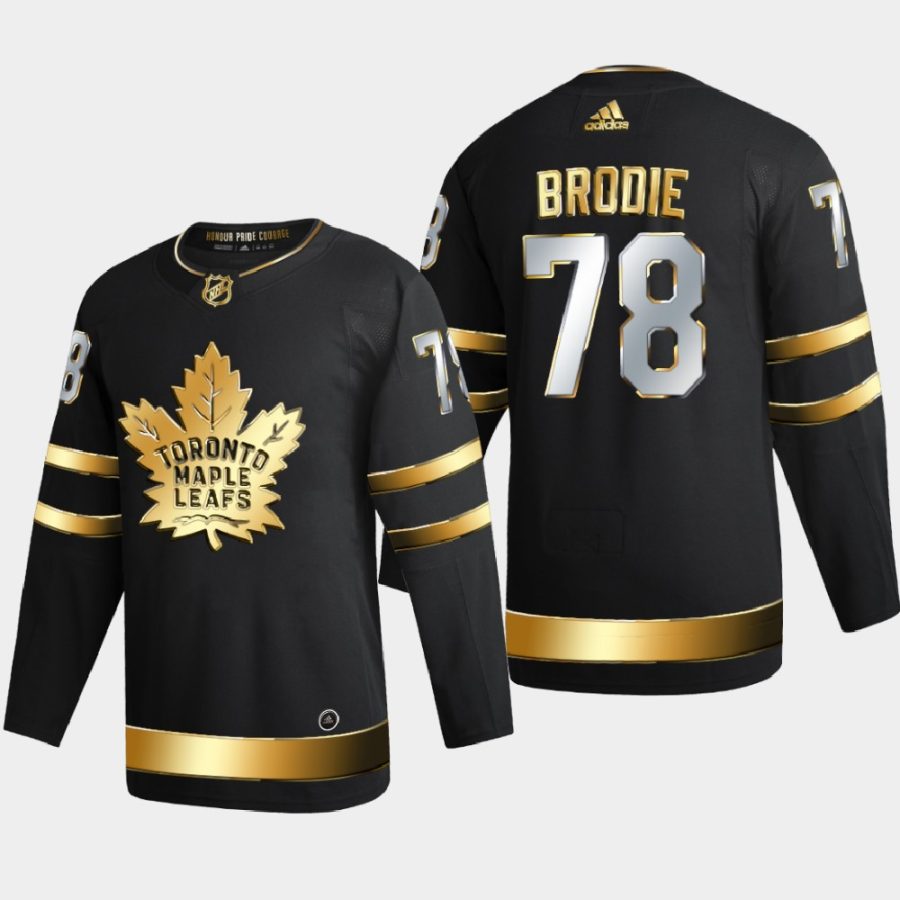 t.j. brodie maple leafs black authentic golden limited edition jersey