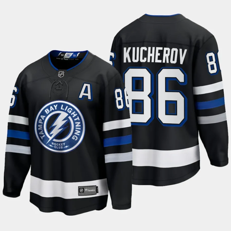 tampa bay lightning nikita kucherov alternate 2023 24 premier breakaway jersey black