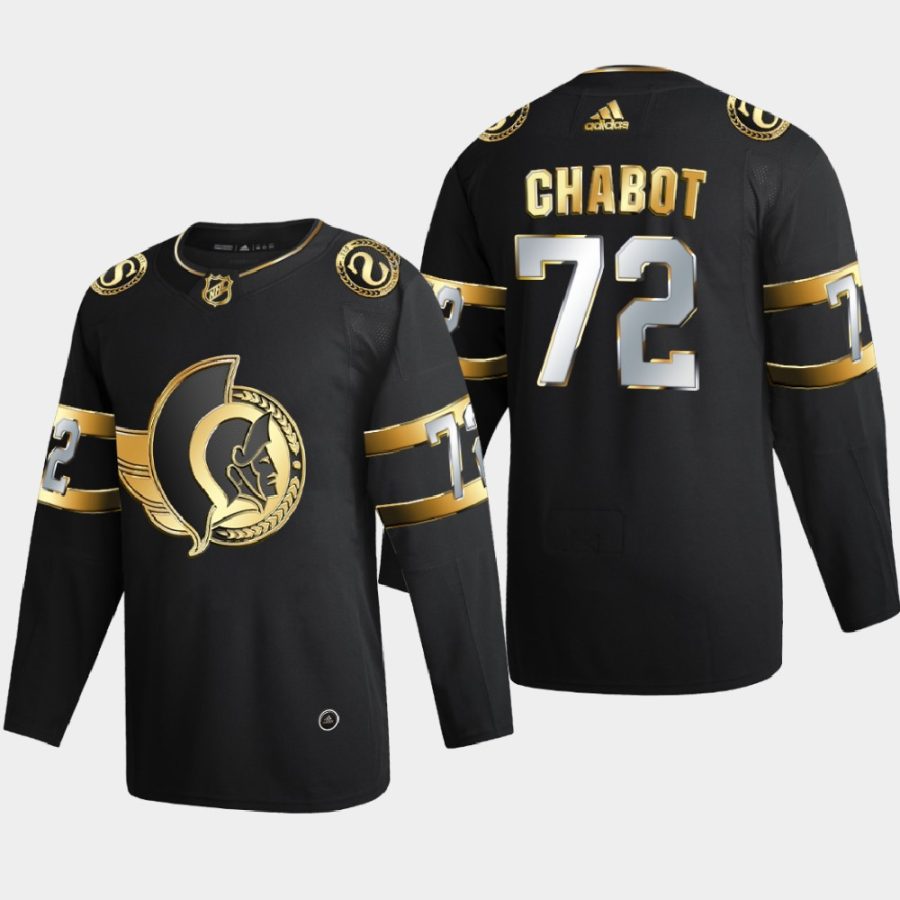 thomas chabot senators black authentic golden limited edition jersey