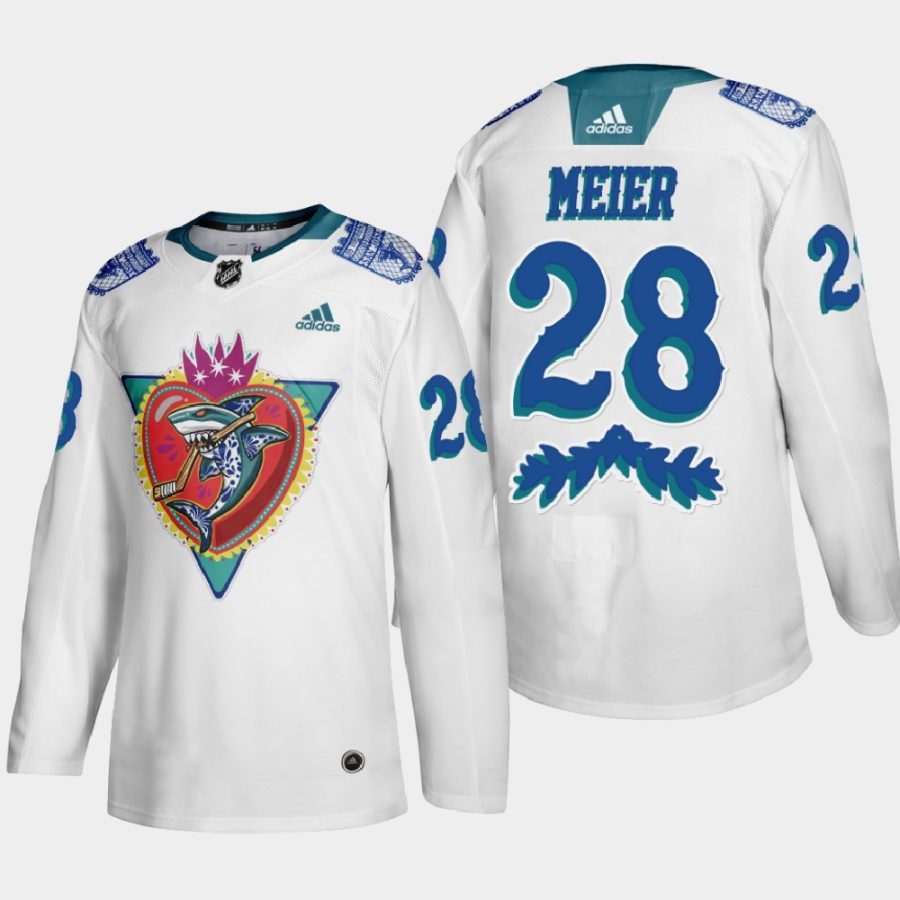 timo meier sharks white los tiburones night jersey