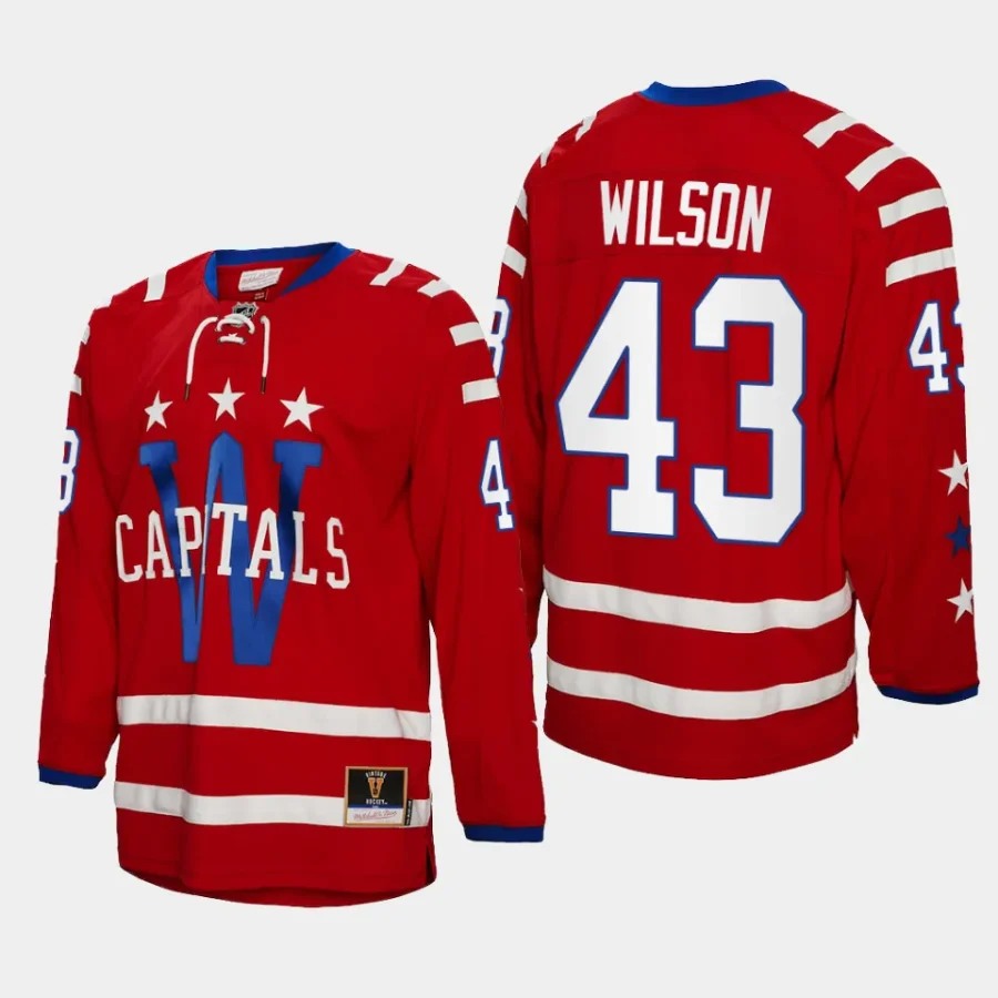 tom wilson capitals red 2015 blue line mitchell ness jersey