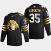 tony esposito blackhawks black retired authentic golden limited edition jersey