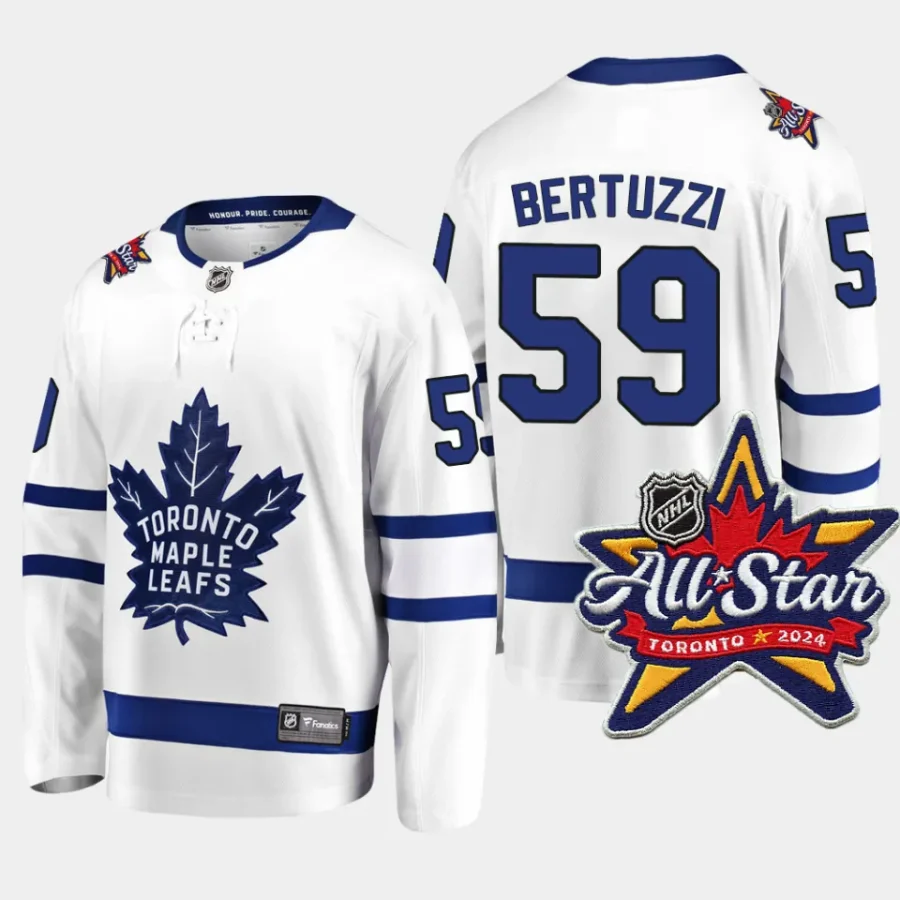 toronto maple leafs tyler bertuzzi 2024 nhl all star patch away breakaway player jersey white