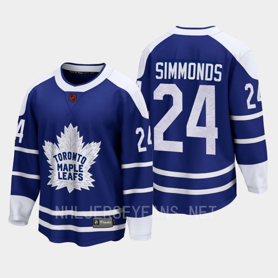 toronto maple leafs wayne simmonds special edition 2.0 2022 breakaway retro jersey blue