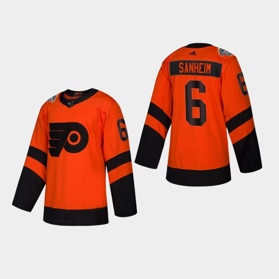 travis sanheim flyers orange 2019 nhl stadium series authentic player youth jersey