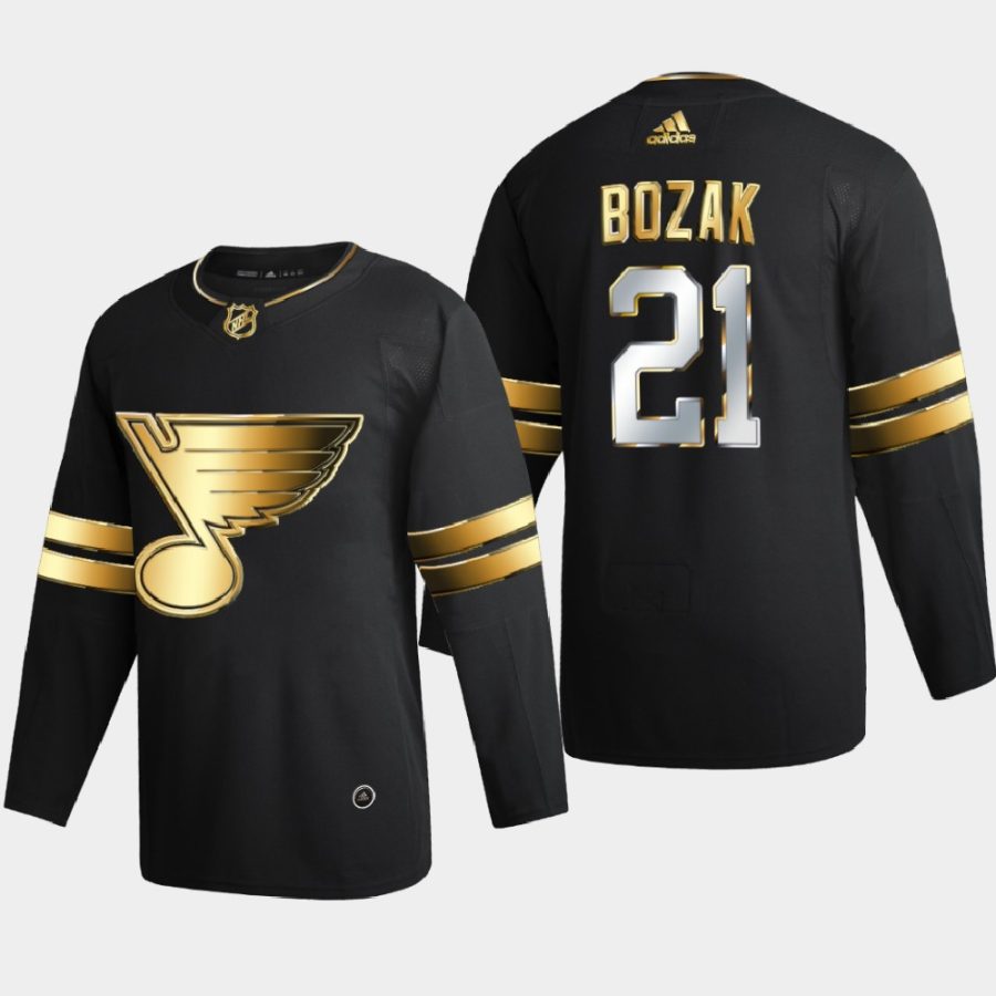 tyler bozak blues black golden edition limited authentic jersey