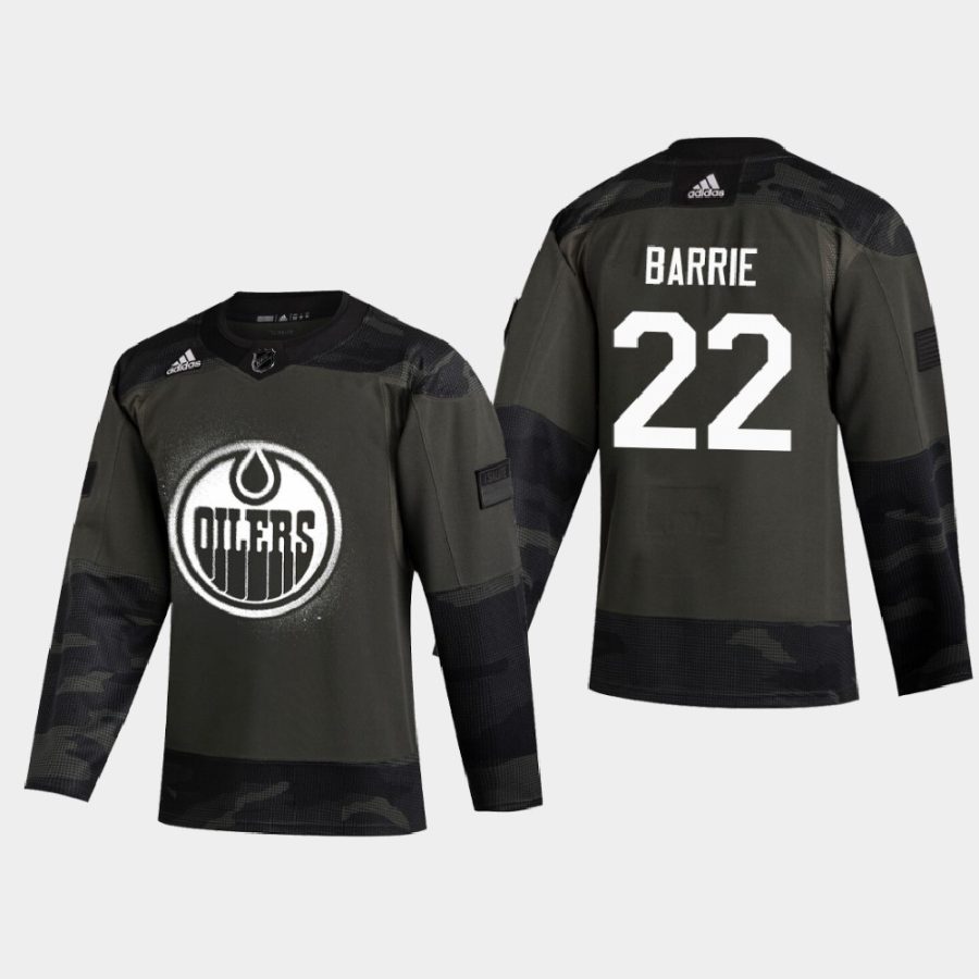 tyson barrie oilers camo 2020 veterans day authentic practice jersey