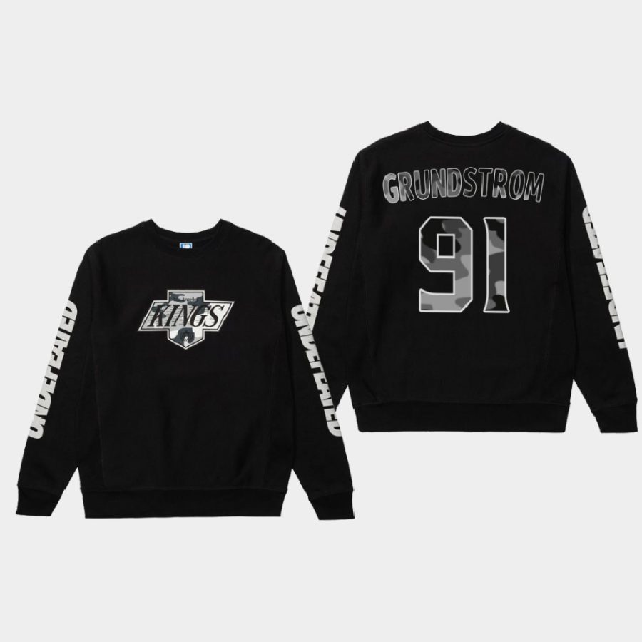 undefeated x la kings carl grundstrom black warm up long sleeve t shirt