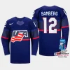 usa hockey dylan samberg 2023 iihf world championship men away jersey blue