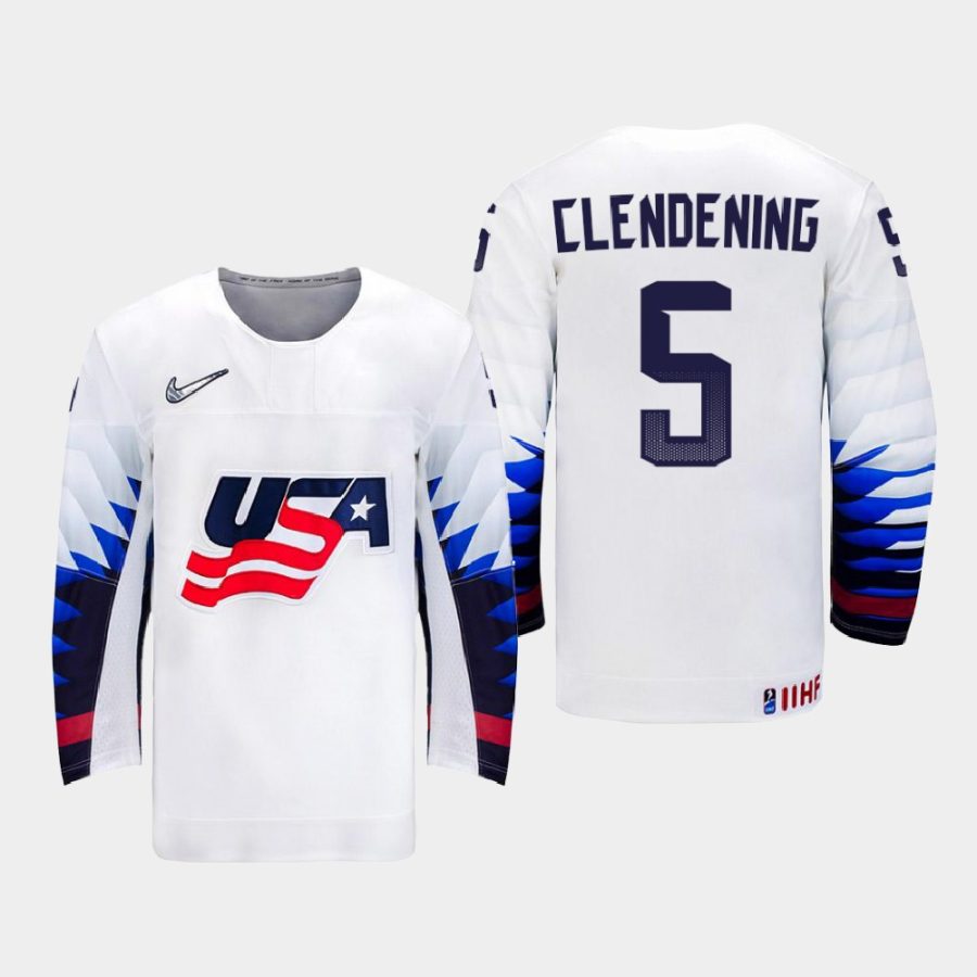 usa team adam clendening 2021 iihf world championship home jersey white