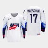 usa team aidan hreschuk 2021 iihf u18 world championship home jersey white