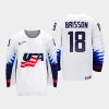 usa team brendan brisson 2021 iihf world junior championship home jersey white