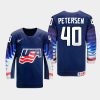 usa team cal petersen 2021 iihf world championship away jersey navy