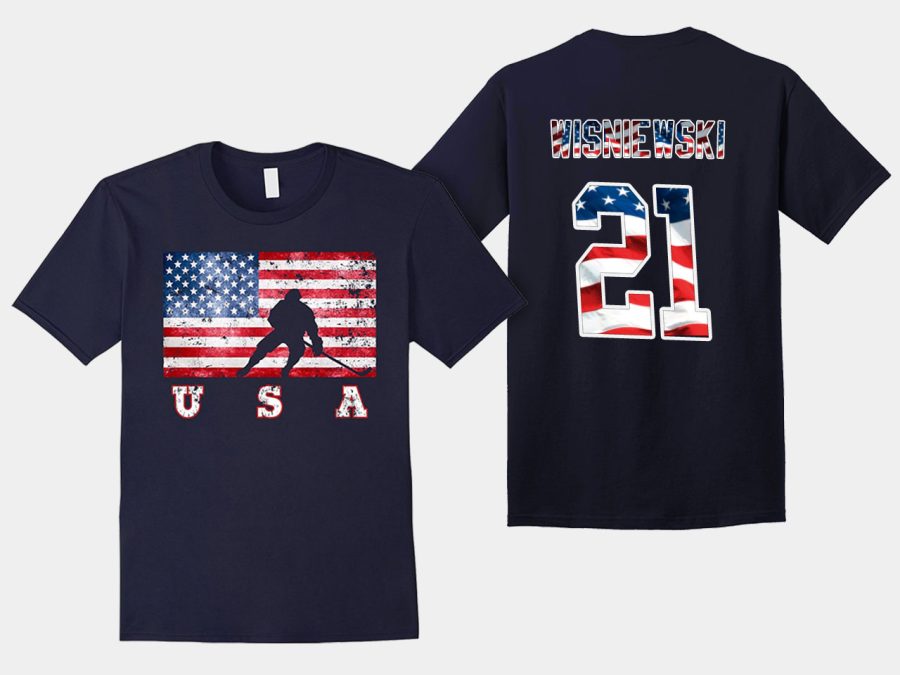 usa team james wisniewski 2018 pyeongchang olympics navy player t shirt