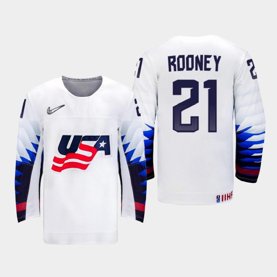 usa team kevin rooney 2021 iihf world championship home jersey white