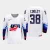 usa team logan cooley 2021 iihf u18 world championship home jersey white