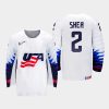 usa team ryan shea 2021 iihf world championship home jersey white