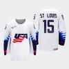 usa team ryan st. louis 2021 iihf u18 world championship home jersey white