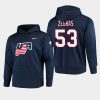 usa team trevor zegras 2018 iihf world championship navy player hoodie