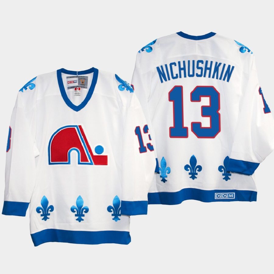 valeri nichushkin quebec nordiques white vintage replica jersey