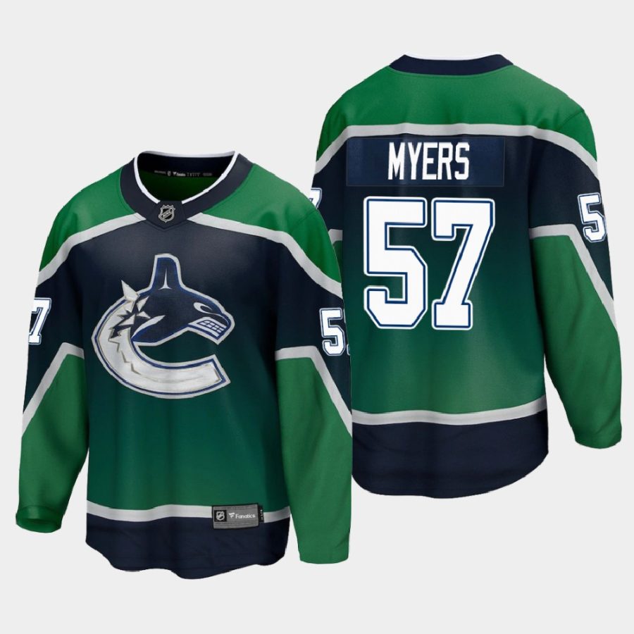 vancouver canucks tyler myers special edition 2021 jersey green