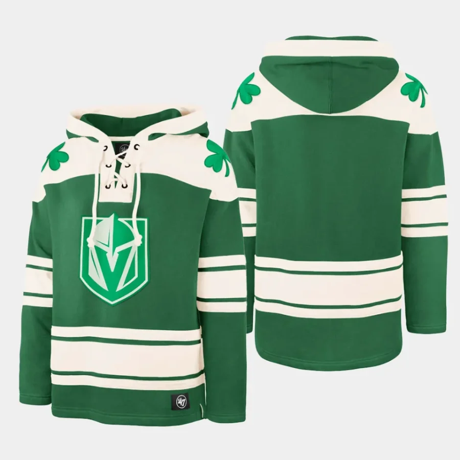 vgk kelly green 2024 st. patricks day superior lacer pullover hoodie