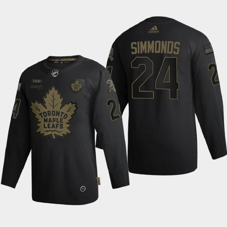 wayne simmonds maple leafs black 2020 veterans day authentic jersey