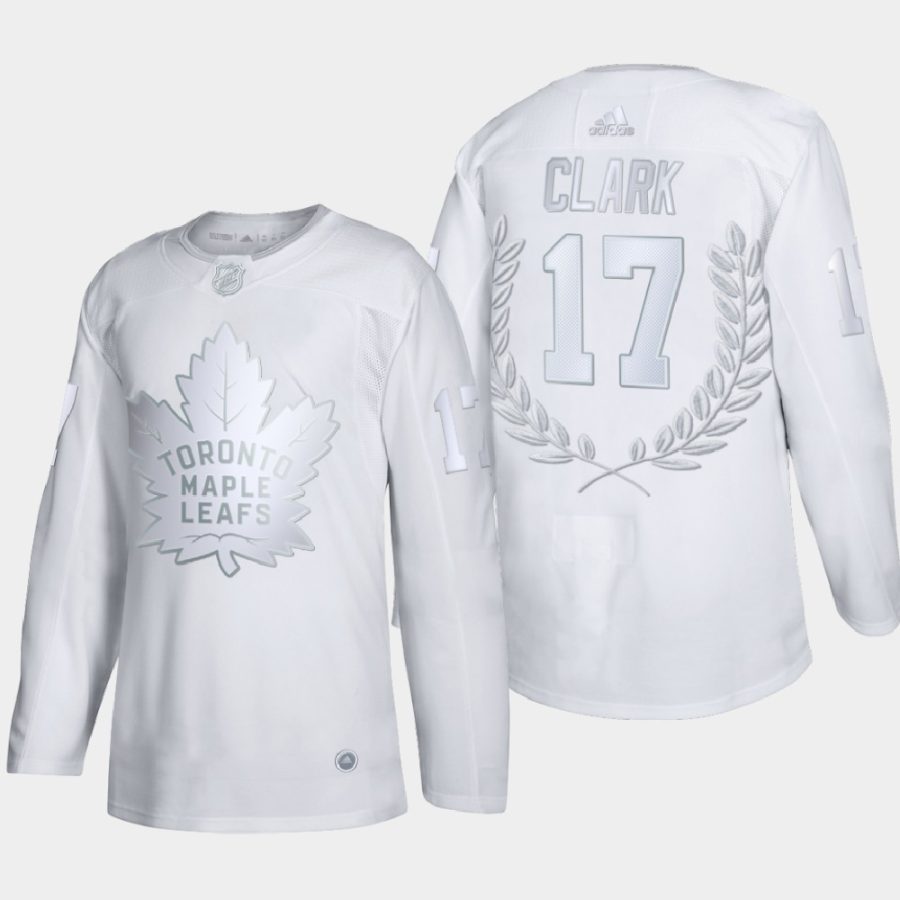 wendel clark maple leafs white award hall of famers jersey