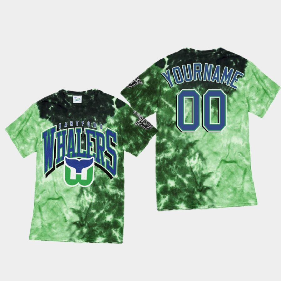 whalers custom green vintage tubular retro tie dye t shirt