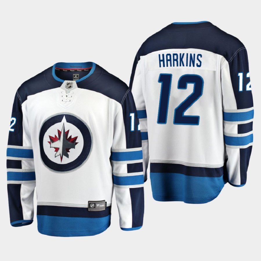 winnipeg jets jansen harkins away 2020 21 breakaway player jersey white