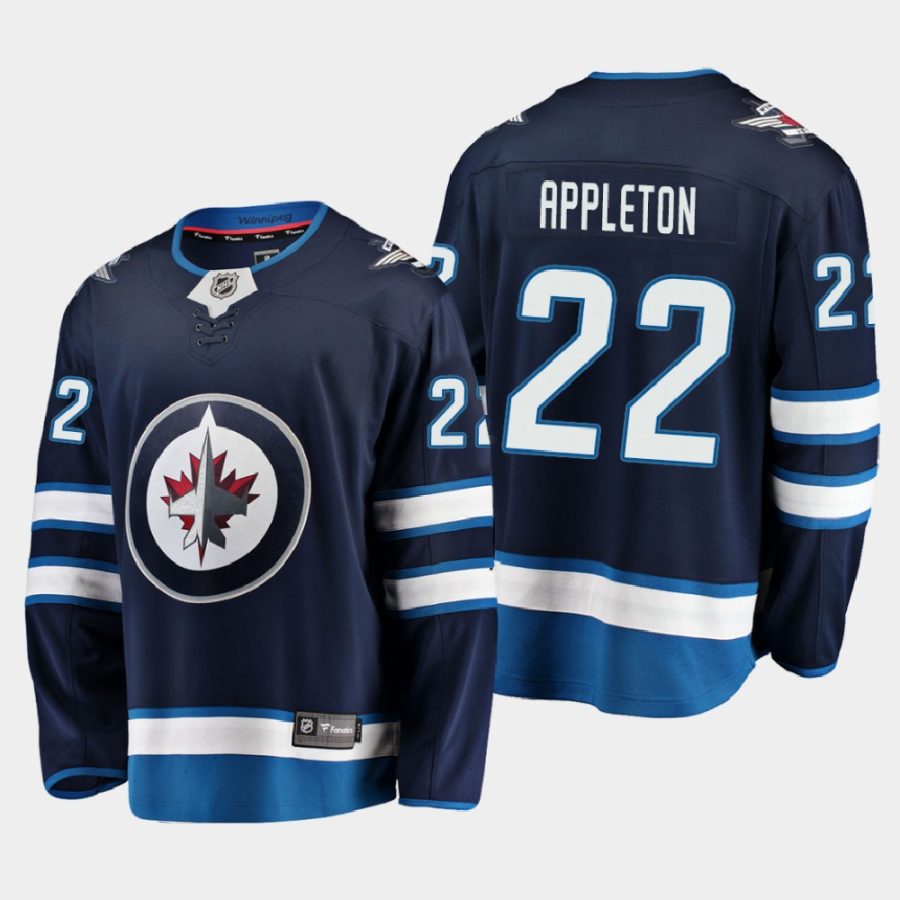 winnipeg jets mason appleton home 2020 21 breakaway player jersey navy