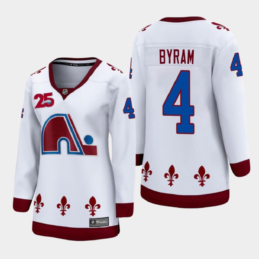 women avalanche bowen byram white 2020 21 reverse retro 25th anniversary jersey