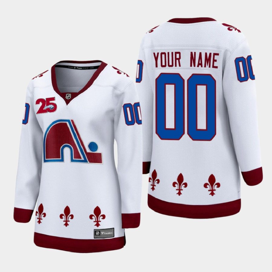 women avalanche custom white 2020 21 reverse retro 25th anniversary special edition jersey