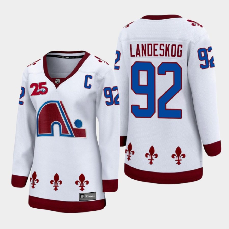 women avalanche gabriel landeskog white 2020 21 reverse retro 25th anniversary special edition jersey