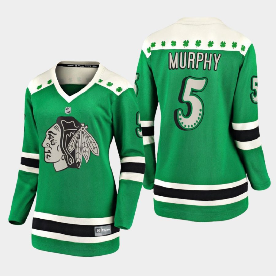 women blackhawks connor murphy green 2021 st. patricks day jersey