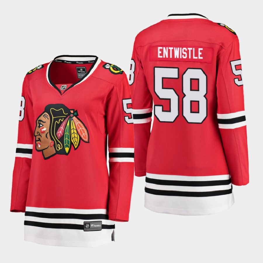 women blackhawks mackenzie entwistle red 2021 home jersey