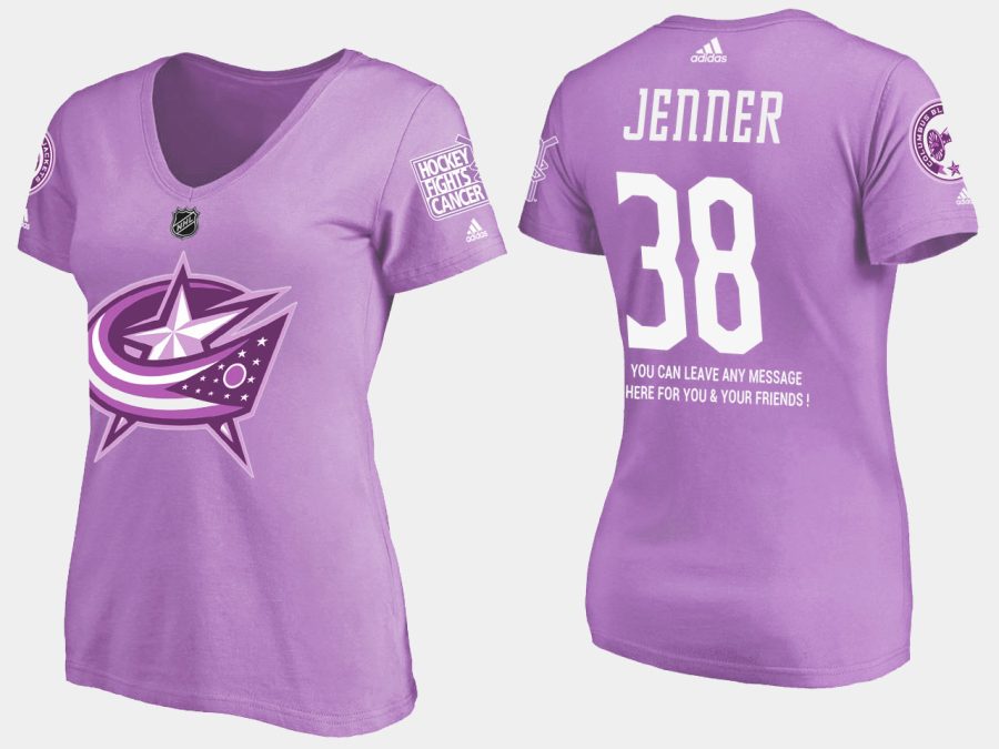 women blue jackets boone jenner fights cancer purple t shirt