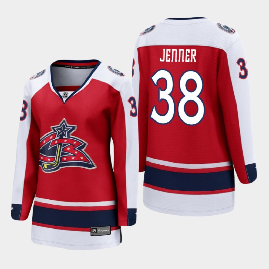 women blue jackets boone jenner red 2021 special edition jersey