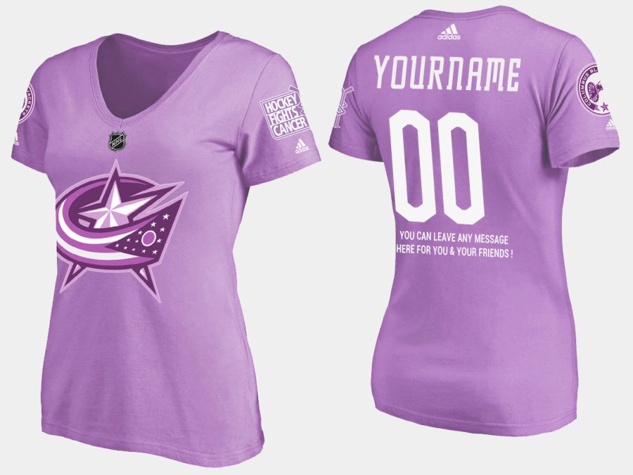 women blue jackets custom fights cancer purple t shirt