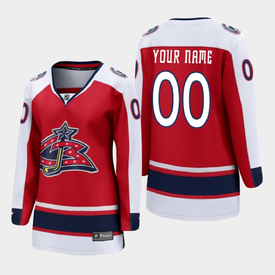 women blue jackets custom red 2021 special edition jersey