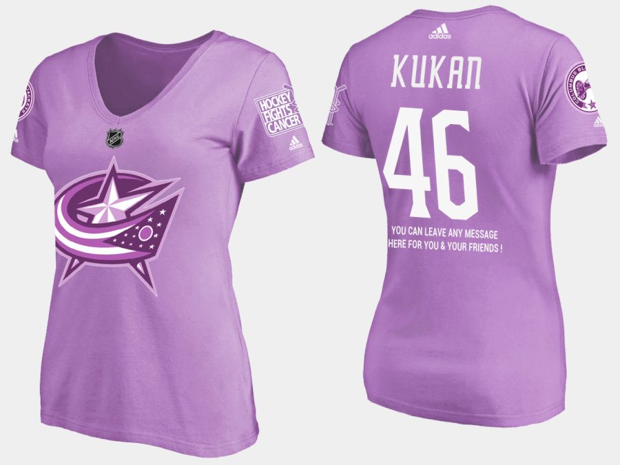 women blue jackets dean kukan fights cancer purple t shirt