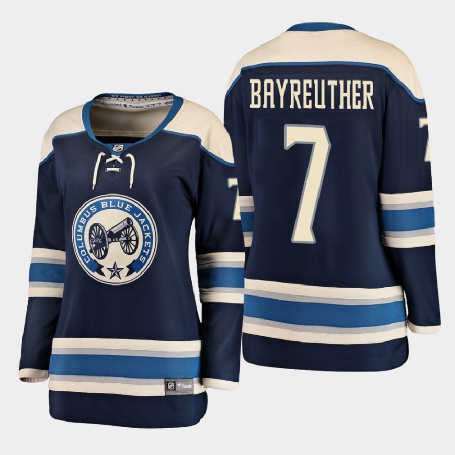 women blue jackets gavin bayreuther navy 2021 alternate jersey