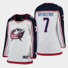 women blue jackets gavin bayreuther white 2021 away jersey